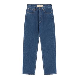 Valentino Straight Jeans, male, Blue, Size: W32 Denim 5 Tasche Straight Jeans