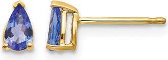 Diamond2Deal 14k Yellow Gold Tanzanite Earrings