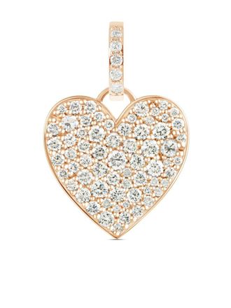 Alinka 18kt rose gold Caviar Heart diamond pendant - women - 18kt Rose Gold/White Diamond - One Size