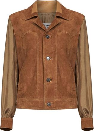 Maison Margiela Leather Jassen - Dames - Leren en Su&egrave;de Jassen - Bruin - XS - Jassen