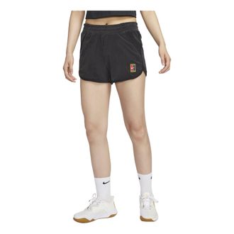 Nike (WMNS) NikeCourt Heritage Mid-Rise French Terry Tennis Shorts Asia Sizing Black FQ2283-010