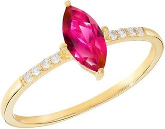 Tiramisu 14K Over Silver 0.74 Ct. Tw. Gemstone Solitaire Ring
