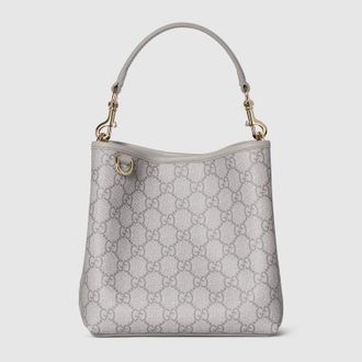 Gucci GG Emblem Small Bucket Bag, Grey, GG Canvas