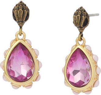Kurt Geiger Eagle Faux Pearl & Crystal Drop Earrings in Pink at Nordstrom