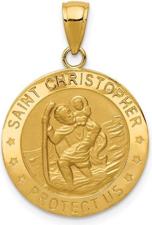 Diamond2Deal 14k Yellow Gold Saint Christopher Medal Pendant