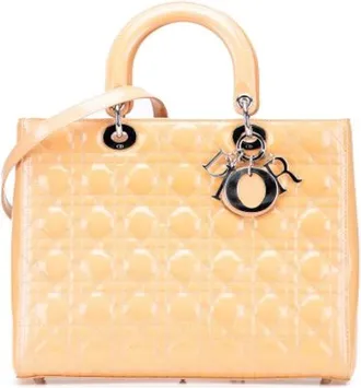 Dior Pre-owned Handbags, female, Beige, Size: ONE SIZE Pre-owned Leather Handbag