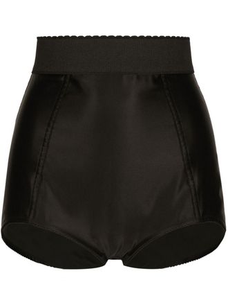 Dolce & Gabbana DNA high-waist mini shorts - women - Cotton/Polyamide/Spandex/Elastane/Spandex/Elastane/Polyester/Polyamide - 38 - Black