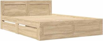 vidaXL Estructura De Cama Con Caj&oacute;n Sonoma Madera De Ingenier&iacute;a Vidaxl