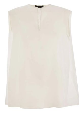 Fabiana Filippi metallic-trim linen top - White