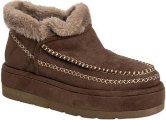 Shushop Ulla Faux Fur Lined Platform Bootie in Taupe Suede at Nordstrom, Size 10