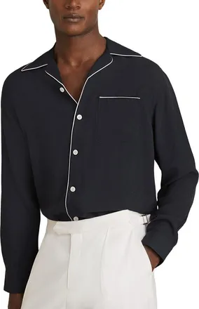 Reiss Josh Monogram Jacquard Shirt