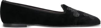 Castaner floral-motif velvet loafers - Black