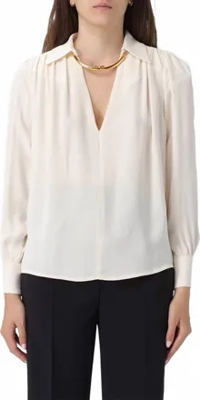 Elisabetta Franchi V-Neck Blouse In Milk
