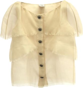 Chanel Blusa in seta anni 2000 - Toni neutri