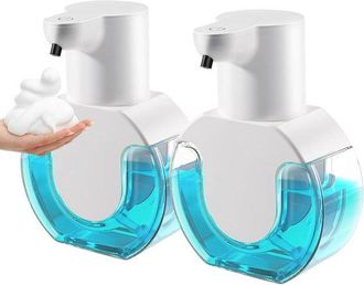 OEM Juego De 2 Dispensadores Autom&aacute;ticos De Jab&oacute;n En Espuma, 420 Ml (14,2 Onzas), Dispensadores Autom&aacute;ticos De Jab&oacute;n Espuma Sin Contacto, Recargables