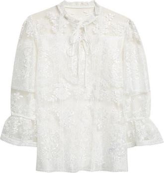 Reiss Demi Lace Top in Ivory at Nordstrom, Size 10 Us