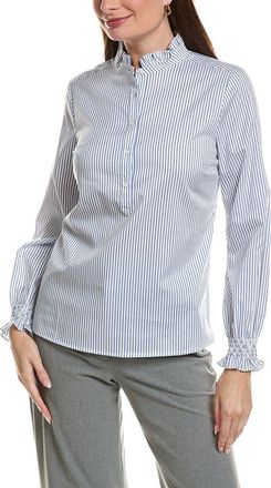 Tyler B&ouml;e Gwen Pinstripe Ruffle Neck Top