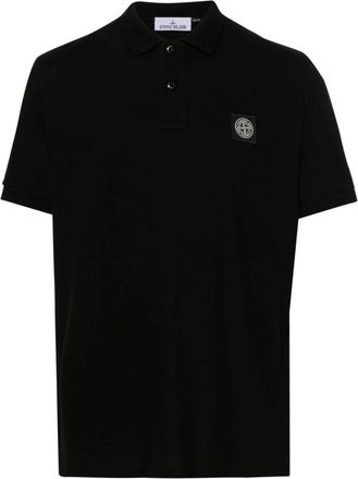 Stone Island Slim-Fit Polo Shirt - Heren - Polos - Zwart - M - Katoen - Tops