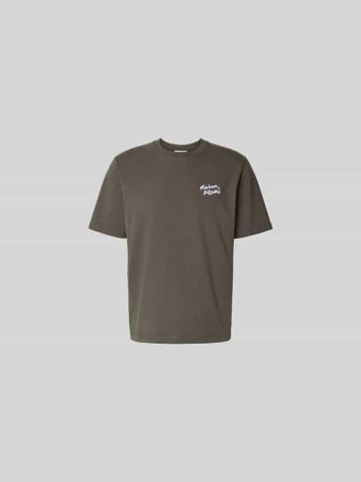 Maison Kitsun&eacute; Regular Fit T-Shirt aus reiner Baumwolle in Anthrazit, Gr&ouml;&szlig;e XL