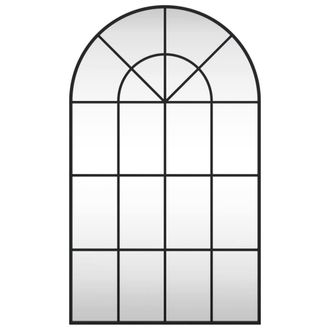 Berkfield Home Wall Mirror Black 60x100 cm Arch Iron