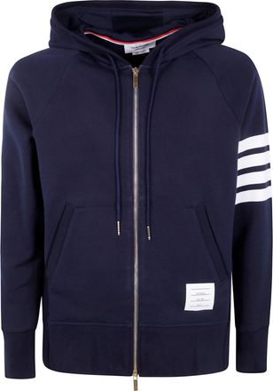 Thom Browne Classic Full Zip Hoodie In Classic Loopback With Engineere