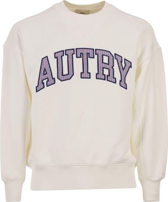 Autry Unisex Cotton Crew Neck Sweatshirt With Logo