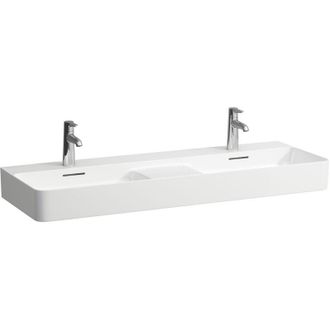 Laufen Val Lavabo Doble, 3 Agujeros Para Grifo, Sin Rebosadero, - Laufen