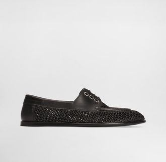 Dolce & Gabbana Derby Shoes In Raffia - Man Lace-ups Black 41.5