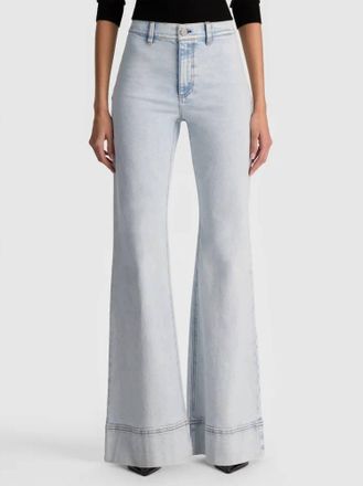 Alice & Olivia Gorgeous High-Rise Flared Jeans In Light Indigo