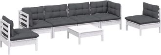 vidaXL Vidaxl - Muebles De Jard&iacute;n 7 Pzas Con Cojines Madera Maciza De Pino