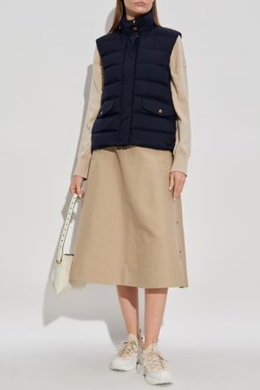 Moncler Down Vest Besset, Womens, Navy Blue