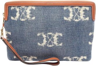 Celine Pre-owned Celine Triomphe Denim Clutch Ladies S3D9LVCDWP54Y0UI