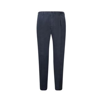 Incotex Broeken, Heren, Blauw, M, Katoen, Pleated Chinos