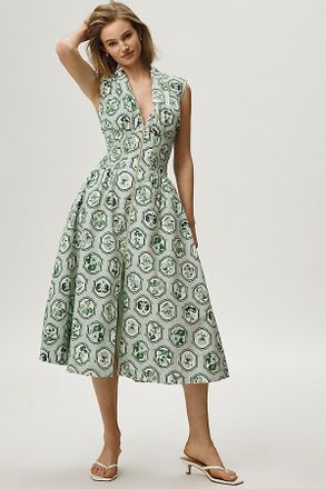 Maeve The Tommie Zip-Front Midi Dress