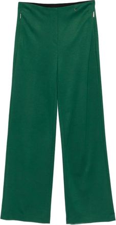 Marc Cain logo-charm trousers - women - Viscose/Polyamide/Elastane - 1 - Green