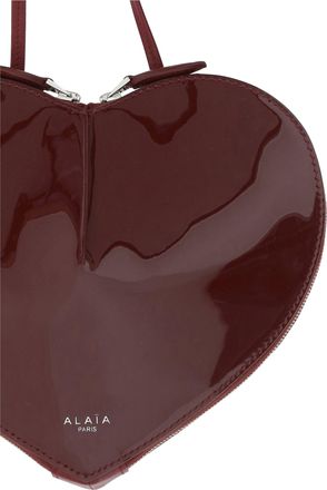 Alaia Womens Shoulder Bag Le Coeur Garnet Red Calf Leather
