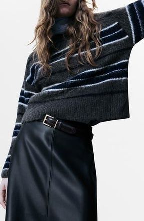 Mango Stripe Sweater in Grey at Nordstrom Rack, Size Large