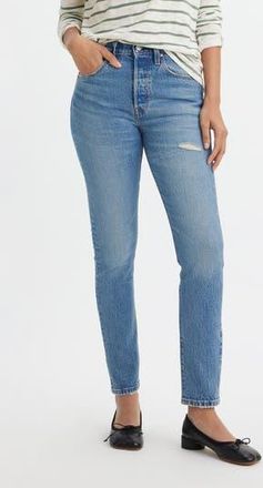 Levi's 501 Ripped High Waist Skinny Jeans in Historically Blue at Nordstrom Rack, Size 29 X 28