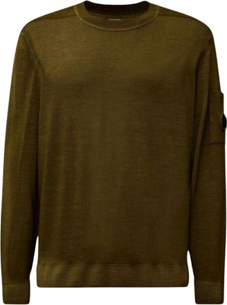 C.P. Company Maglia effetto m&eacute;lange - Heren - Ronde hals truien - Groen - 2XL - Wol - Truien & Vesten