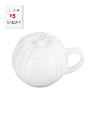 LE CREUSET Pumpkin Mug With Lid With $5 Credit