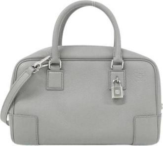 Loewe Pre-owned Amazona Calf Handbag - Dames - Vintage Handtas - Grijs - ONE Size - Leer - Vintage