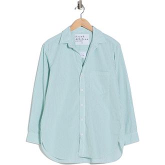 Frank & Eileen Relaxed Fit Cotton Button-Up Shirt in White Green Check at Nordstrom Rack, Size Xx-Small