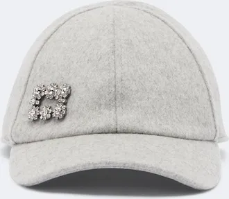 Roger Vivier Embellished wool and cashmere baseball cap