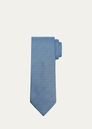 Ermenegildo Zegna Mens Micro-Jacquard Silk Tie