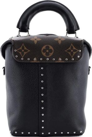Louis Vuitton Camera Box leren crossbodytas met monogram canvas en studs - Zwart