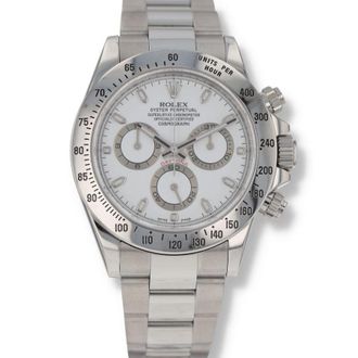 Rolex Pre-owned Rolex Cosmograph Daytona Chronograph Automatic Chronometer White Dial Mens Watch 116520 WSO