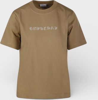 Burberry Womens Burberry Paisley Print Logo Cotton T Shirt Teddy Brown - Size: 10/8