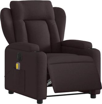 vidaXL Vidaxl - Sill&oacute;n Reclinable De Masaje El&eacute;ctrico Tela Marr&oacute;n Oscuro