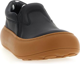 Moschino Womens Black Leather Chunky Sneakers