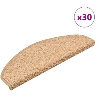 vidaXL Felpudos Para Escaleras 30 Unidades 65x21x4 Cm Dorado Semicircular Grande Vidaxl